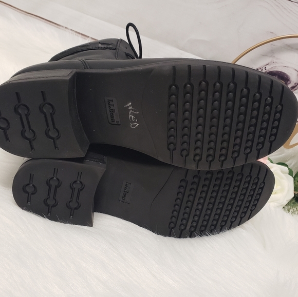 L.L. Bean black leather moto combat boots size 9.5 - Picture 6 of 8